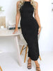 Ruched Sleeveless Long Dress