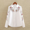 Office Lady White Long Sleeve Embroidery Shirt Blouse Women 2023 New Spring Fashion Button Slim Shirts Top Femme S-5XL