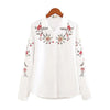 Office Lady White Long Sleeve Embroidery Shirt Blouse Women 2023 New Spring Fashion Button Slim Shirts Top Femme S-5XL