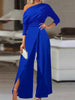 Elegant Cold-Shoulder Wide-Leg Jumpsuit