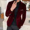 Men's Burgundy Velvet Blazers