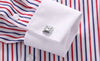Quality Men Casual Slim Fit Shirt Mens Long Sleeve Business Dress Shirts French Cufflinks Shirt Male Striped Shirt
