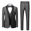 Men Mariage Color Block Collar Suits Jacket Trousers Waistcoat Male Business Casual Wedding Blazers Coat Vest Pants 3 Pieces Set