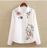Office Lady White Long Sleeve Embroidery Shirt Blouse Women 2023 New Spring Fashion Button Slim Shirts Top Femme S-5XL