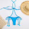 String Swimwear Women Sexy Halter One Pieces Swimsuit Lace-Up Push Up Bathing Suits 2023 Solid Bikinis Sets Beachwear Monokinis
