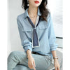Elegant V-Neck Button Spliced All-match Lace Up Blouse Women's Clothing 2023 Spring New Casual Pullovers Loose Office Lady Shirt