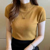 Casual Women Clothing Korean Knitted Women Top Blusas Mujer De Moda Spring Summer New Solid Slim Turtleneck Blouse Blusas 8622