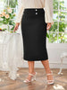 Button Detail Bodycon Skirt