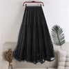 Women's A-Line Layered Tulle Midi Skirt