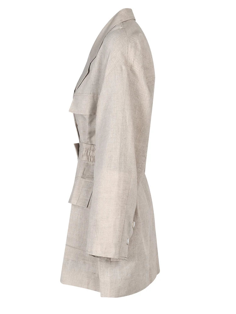 EAM Women's Oversized Double-Breasted Blazer