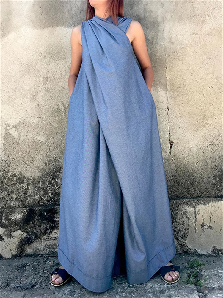 Gymystars Women's Wide Leg Jumpsuits For Women Summer Sleeveless Plus Size One Pieces Tube Pants Jump Suits Clothes For Women