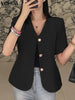 VONDA Short Sleeve V-Neck Blazer