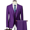 Men Slim Business Casual Suits Dress Three piece Set Jacket Pants Vest / Male Wedding Groom Blazer Coat Trousers Waistcoat