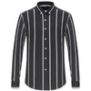 Men's Lightweight Long Sleeve Color Block Striped Dress Shirts Wrinkle-Resistant Standard-fit Youthful Button-down Casual Shirt