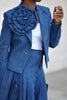 Denim Blue Designer Women Dress Suits 2 Pieces 
Modern Blazer & Skirt A Line Customized Wedding Guest Dress Evening Outfit