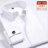 Quality & Gentle Formal Mens French Cuff Dress Shirt Men Long Sleeve Solid Striped Style Men's Shirts Cufflink Include Plus Size