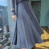 Women's 100% Mink Cashmere High-Waisted Pleated Skirt