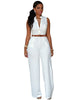 Jumpsuit Women 2021 Europe New single-breasted High Waist Belt wide-legged Pants Jumpsuits Rompers Womens Slim Jumpsuits ZSW2197