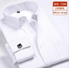 Quality & Gentle Formal Mens French Cuff Dress Shirt Men Long Sleeve Solid Striped Style Men's Shirts Cufflink Include Plus Size