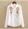 Office Lady White Long Sleeve Embroidery Shirt Blouse Women 2023 New Spring Fashion Button Slim Shirts Top Femme S-5XL