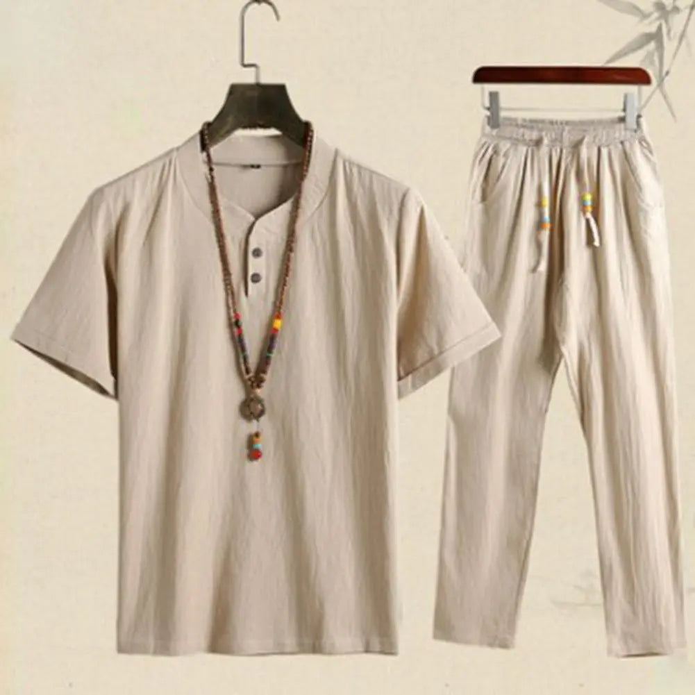 Summer Breeze: Linen Shirt & Short Set (