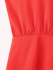 TRAFZA Fashion Women Chic Casual Red High Waist Wide Leg Jumpsuit Female Elegant Hanging Neck Sleeveless Slim Holiday Playsuit