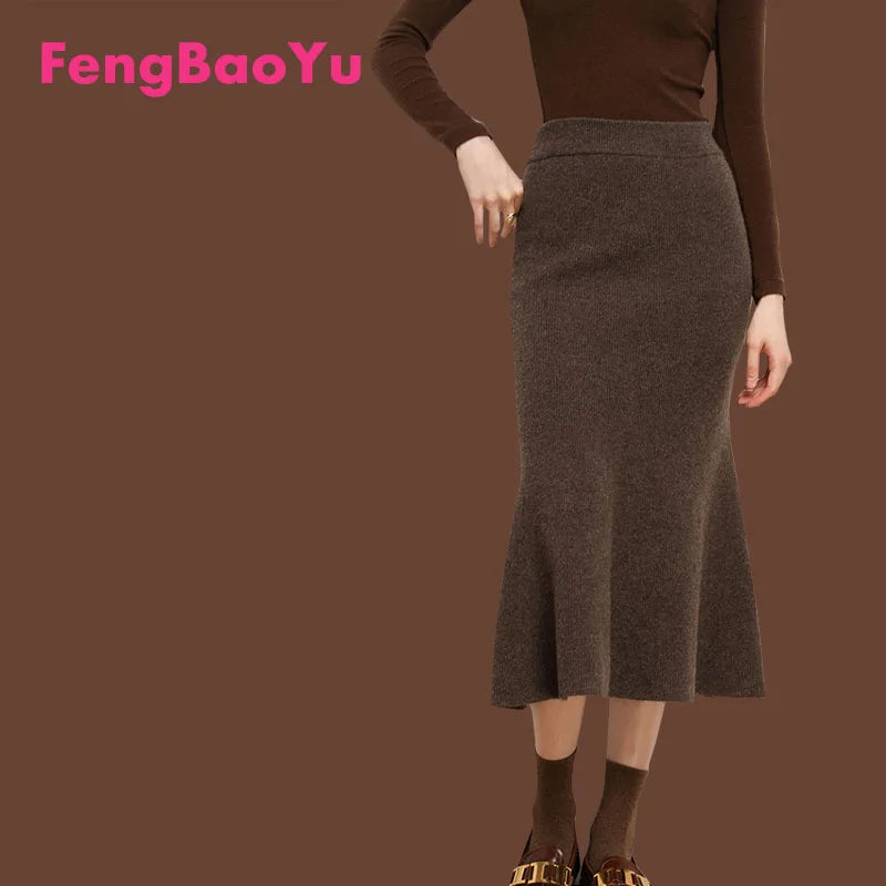 100% Cashmere Fishtail Skirt