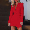 Deep V-Neck Formal Blazer Dress