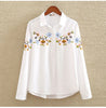 Office Lady White Long Sleeve Embroidery Shirt Blouse Women 2023 New Spring Fashion Button Slim Shirts Top Femme S-5XL