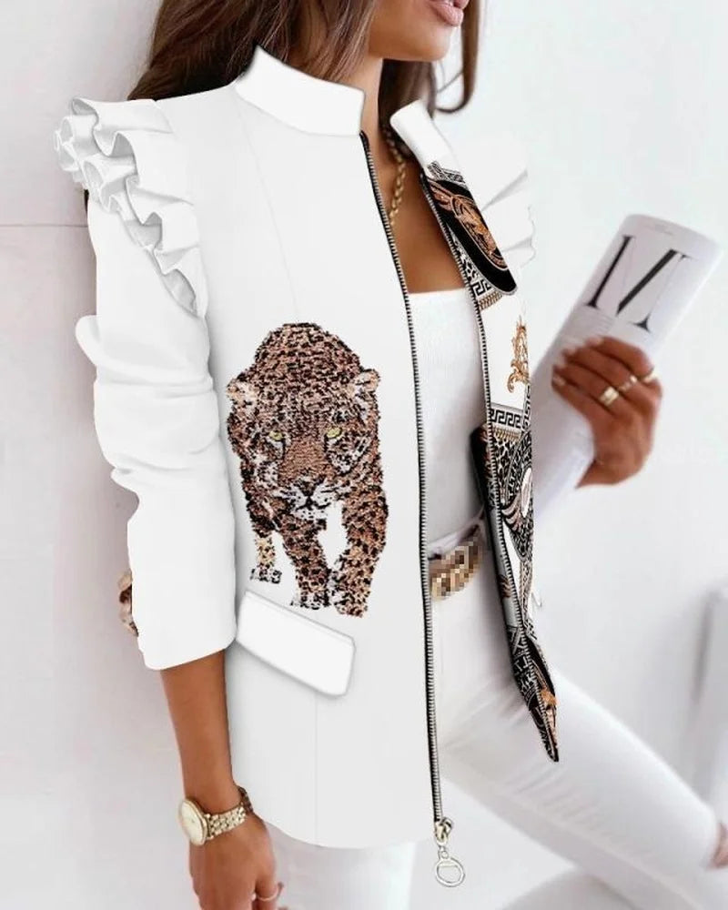 Leopard Print Blazer