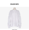 Korean Bubble Sleeve Pleated Blouse Spring Autumn New Long Sleeve Polo Neck White Shirt Tops Temperament Fashion Women Clothing