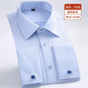 Quality & Gentle Formal Mens French Cuff Dress Shirt Men Long Sleeve Solid Striped Style Men's Shirts Cufflink Include Plus Size