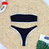 Woman Swimwear 2024 High Waist Bikinis Shorts Women's Swimsuit Luxury Ribbed Two-piece Bathing Suits Summer Bikini Set Swim Suit
