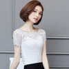 Elegant Slash Neck Spliced Lace Hollow Out Blouse Women's Clothing 2023 Summer New Oversized Casual Pullovers Office Lady Shirt