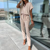 Solid V-Neck Jumpsuit