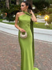 Chic Solid Satin Halter Maxi Dress Women New Sexy Backless Sleeveless Long Dresses With Scarf Lady Evening Club Party Vestidos