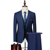 Men Slim Business Casual Suits Dress Three piece Set Jacket Pants Vest / Male Wedding Groom Blazer Coat Trousers Waistcoat