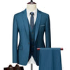 Men Slim Business Casual Suits Dress Three piece Set Jacket Pants Vest / Male Wedding Groom Blazer Coat Trousers Waistcoat