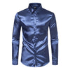 Men's Black Satin Luxury Dress Shirts 2023 Silk Smooth Men Tuxedo Shirt Slim Fit Wedding Party Prom Casual Shirt Chemise Homme