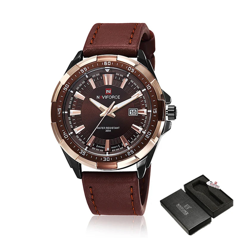 AVIFORCE Military Leather Watch
