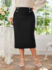 Button Detail Bodycon Skirt