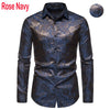 Men's Floral Black Dress Shirts 2023 Stylish New Long Sleeve Steampunk Shirt Men Party Club Bar Social Shirt Male Chemise Homme