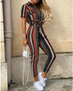 New Summer Jumpsuit Women Elegant Casual Lapel Buckle Printed Female Jumpsuit Woman Trousers Playsuit Overalls Bodysuit Romper