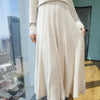 Women's 100% Mink Cashmere High-Waisted Pleated Skirt