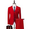 Men Slim Business Casual Suits Dress Three piece Set Jacket Pants Vest / Male Wedding Groom Blazer Coat Trousers Waistcoat