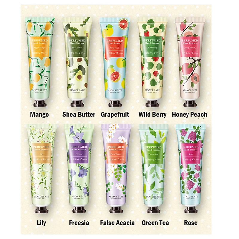 10pcs Fruity Flowery Hand Cream Moisturizing
