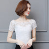 Elegant Slash Neck Spliced Lace Hollow Out Blouse Women's Clothing 2023 Summer New Oversized Casual Pullovers Office Lady Shirt