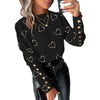 Women Printed Single Breasted Pullover Shirt 2024 Spring Autumn Blouse Tops Women's Elegant Slim Fit Lantern Sleeve O-Neck Shirt
