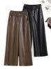 Sheepskin Leather Wide-Leg Pants