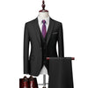 Men Slim Business Casual Suits Dress Three piece Set Jacket Pants Vest / Male Wedding Groom Blazer Coat Trousers Waistcoat